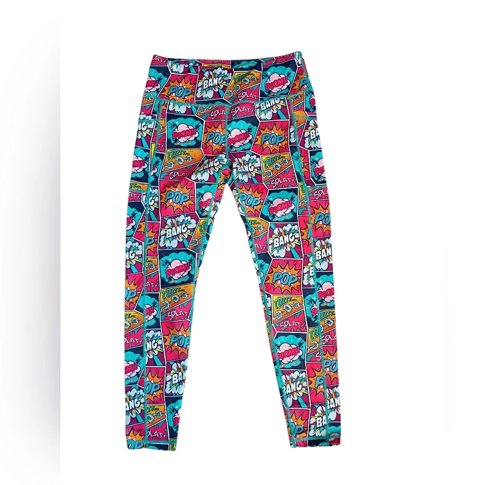 Constantly Varied Gear Comic Pop Art Colorful Womens Leggings Size Large - Picture 1 of 6